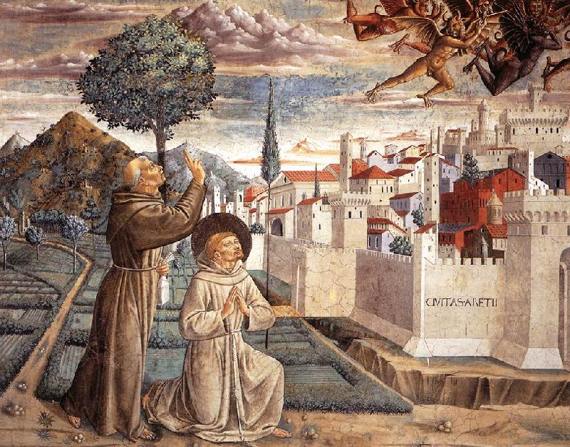 GOZZOLI, Benozzo Scenes from the Life of St Francis (Scene 6, north wall) g oil painting picture